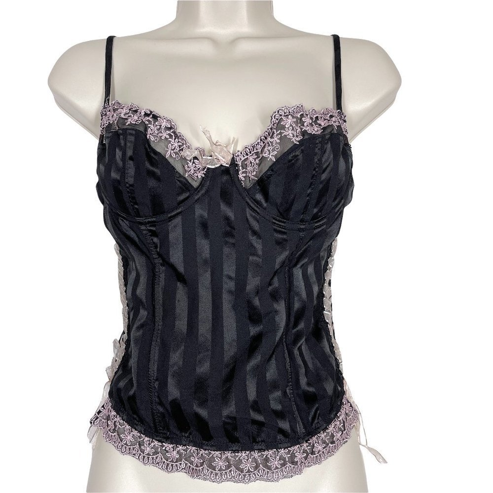 Marilyn Monroe Bustier Corset Black Pink Bra. NWOT
